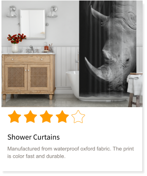 Shower Curtains Manufactured from waterproof oxford fabric. The print is color fast and durable.